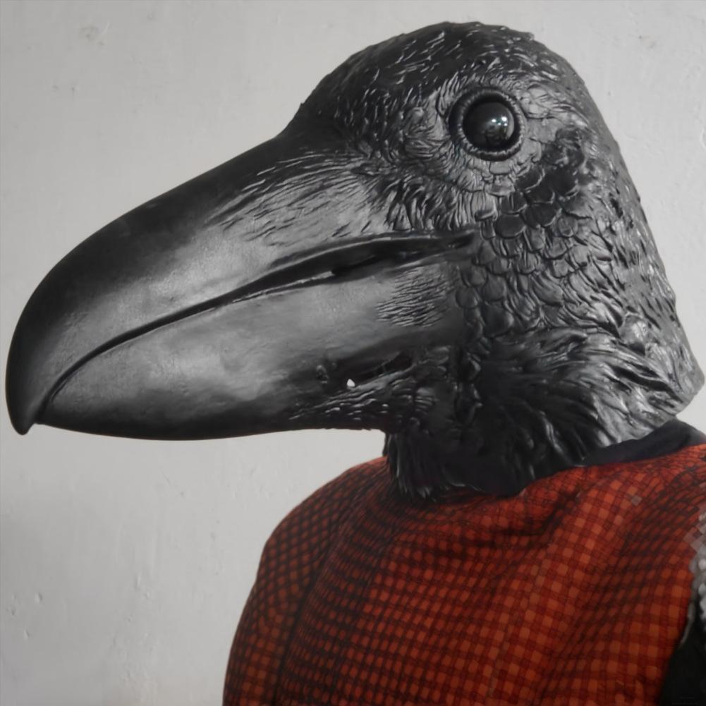 Halloween Cute Animal Raven Costume Mask Eagle Head Mask Masquerade cos Dress up props Hairless Raven