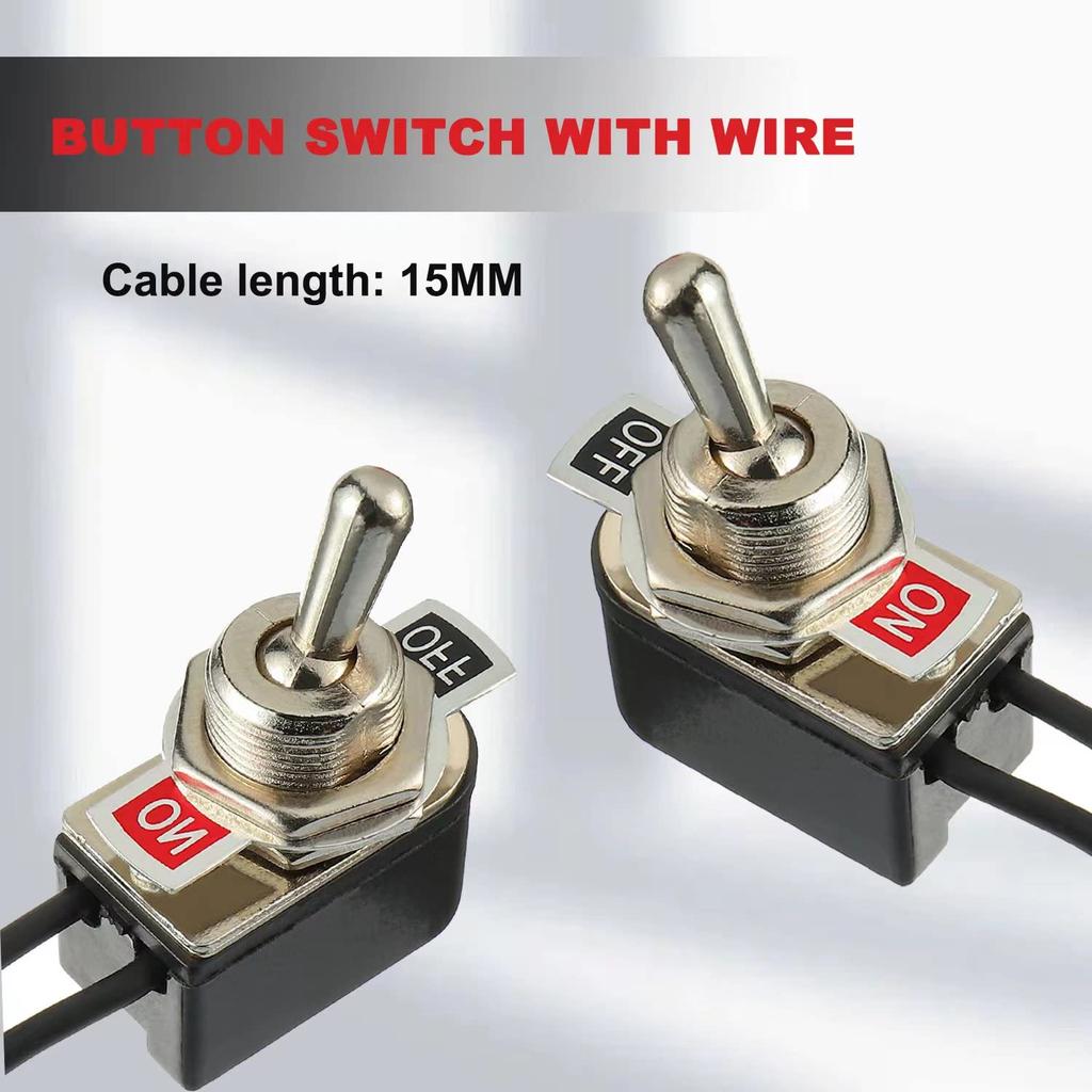 Heavy Duty Toggle Switch SPST 2 Pin ON/Off Rocker Toggle Switch 6A/125V 3A/250V for Car Truck Boat Marine Black Shell(1PCS)