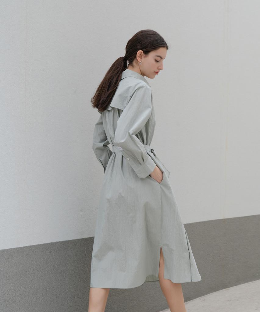 YOUNESS Pastel Green Shirt Dress