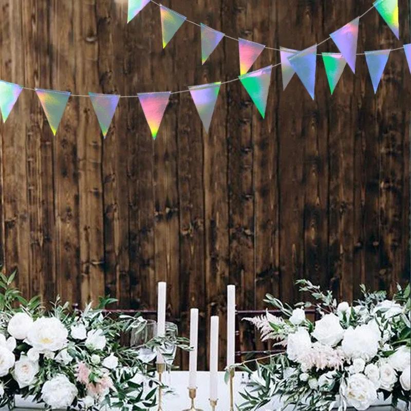 Girls Boys Baby Shower Laser Silver Star Paper Garland Banner Christmas Wedding Birthday Theme Holiday Party Hanging Decoration