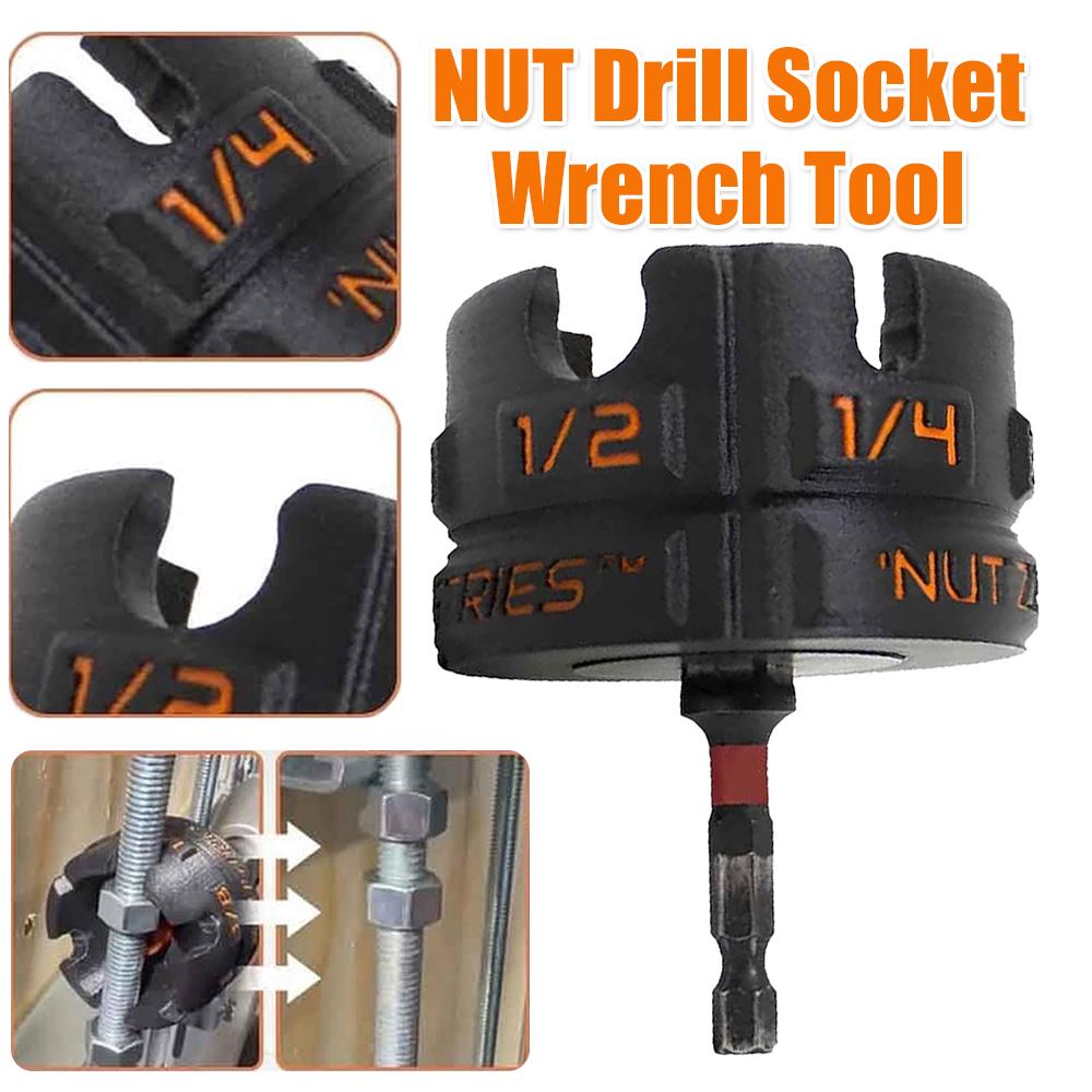Nut Drill Bit Socket Wear Resist Slotted Wing Nut Spinning Drive Kit Portable Bolt Extractor Tool for Fast Nut and Bolt Removal