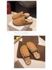 Unisex Retro Cork Slippers: Closed-Toe, Casual, Outdoor, Slip-On Shoes for Couples.