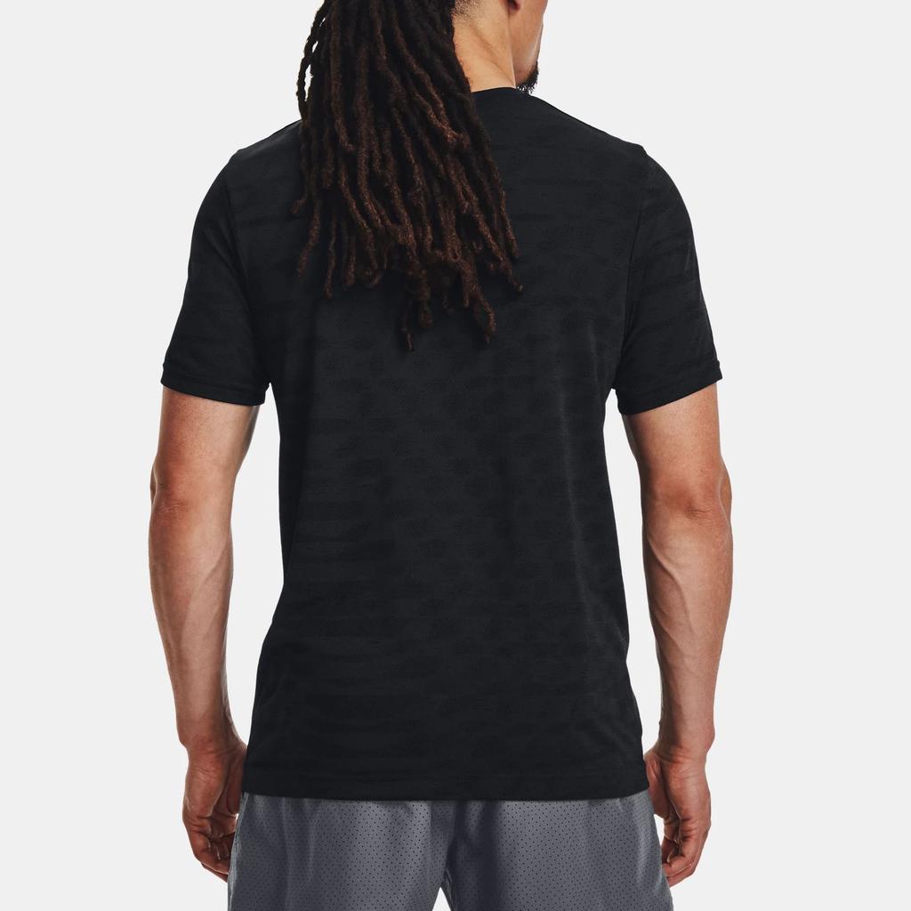 Under Armour Rippled Crew Neck Short Sleeve T-Shirt Men tops Black 1379281-001