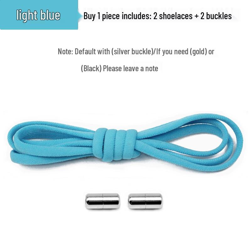 Semicircular No-Tie Elastic Shoelaces with Metal Capsule Buckle Shoe Accessories