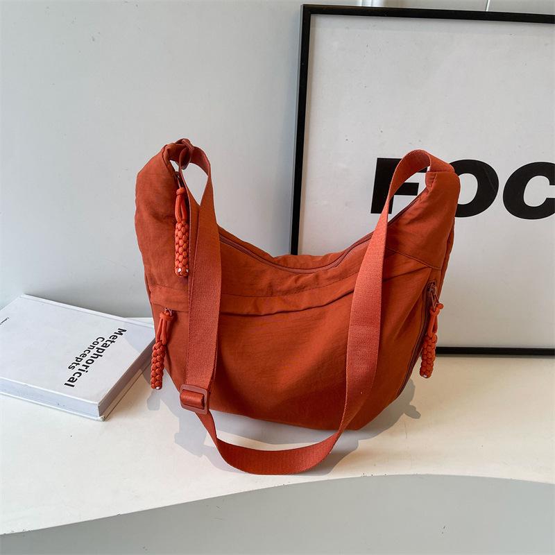 Damska torba typu „pierożek” na ramię – duża pojemność, uniwersalna torba płócienna na ramię do dojazdów do pracy