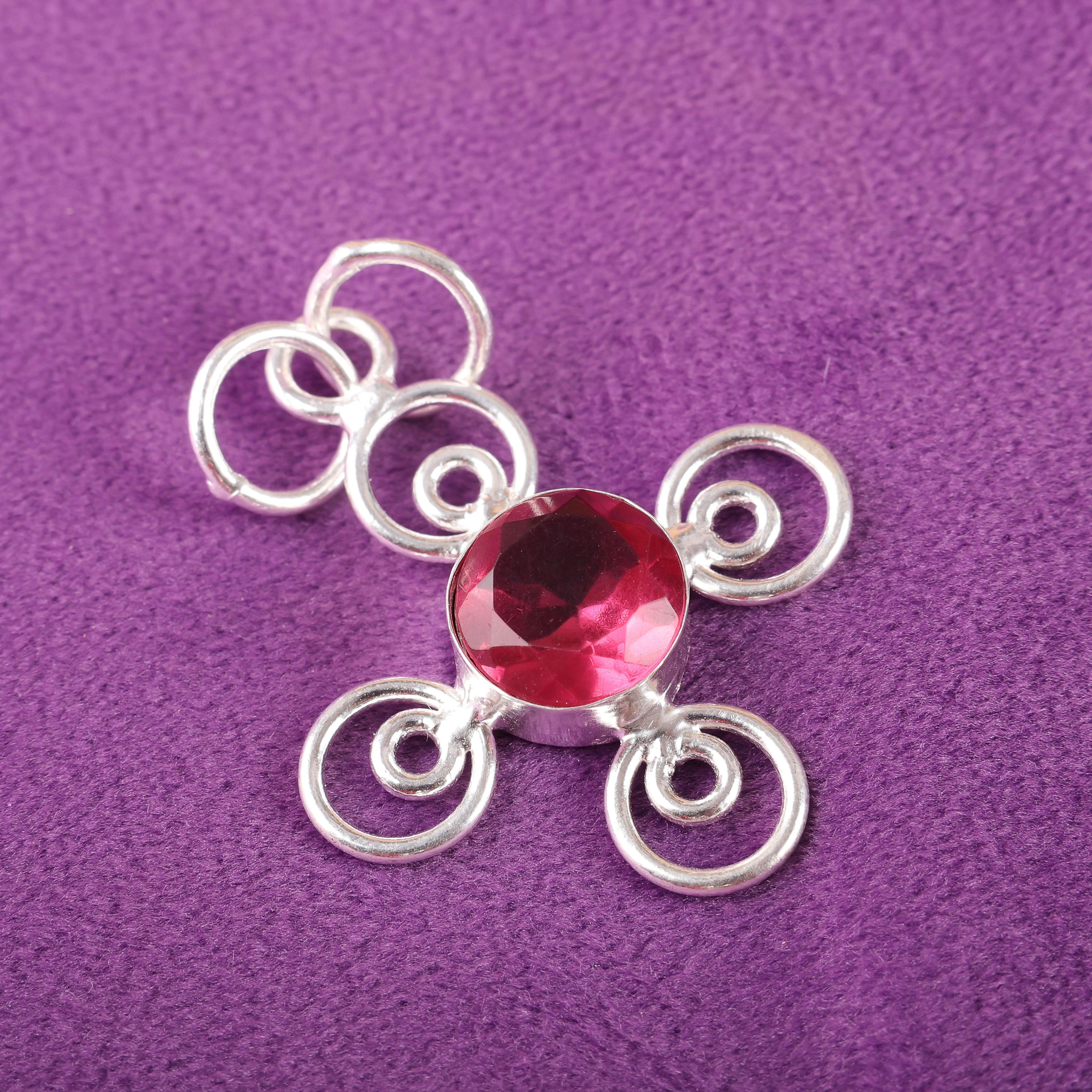 

Кулон с драгоценным камнем розовый турмалин, Ювелирные изделия ручной работы из стерлингового серебра 925 пробы, Ювелирные изделия-кулон для медитации для женщин 1.57 Inches розовый