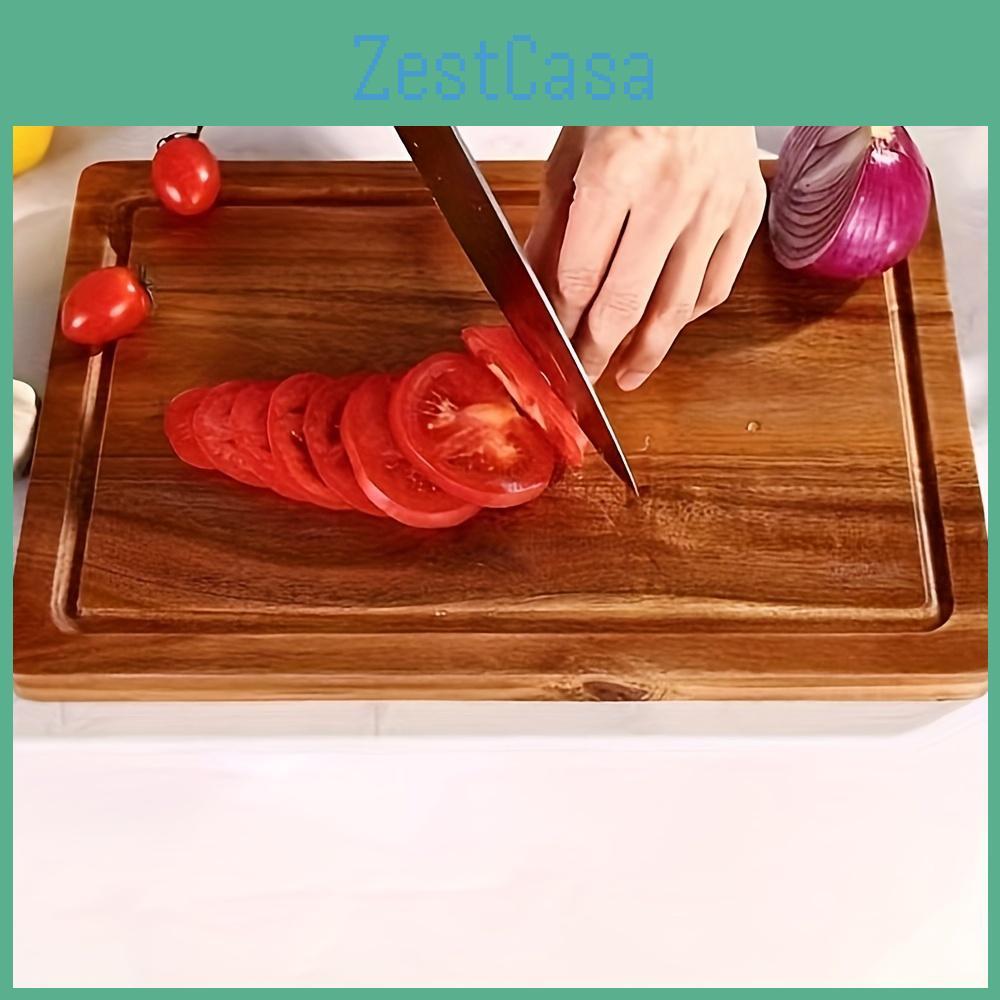 Cutting Wood Board With 1pc Juice Groove Wooden Chopping Board For Kitchen Meat And Cheese Cheese Board With Juice Slot