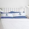 Anchor Blue White Stripe Bedding Set 3pcs Boys Girls Duvet Cover Pillowcase Kids Adult Quilt Cover Double Bed Set Home Textile