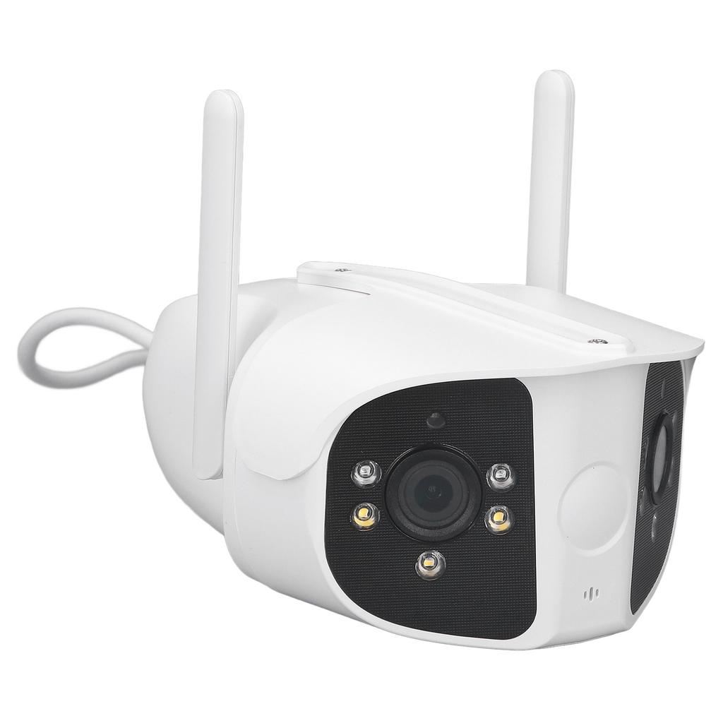 Dual Lens Security Camera Panoramic 2 Way Audio Surge Protection Wifi Full Color Night Vision APP