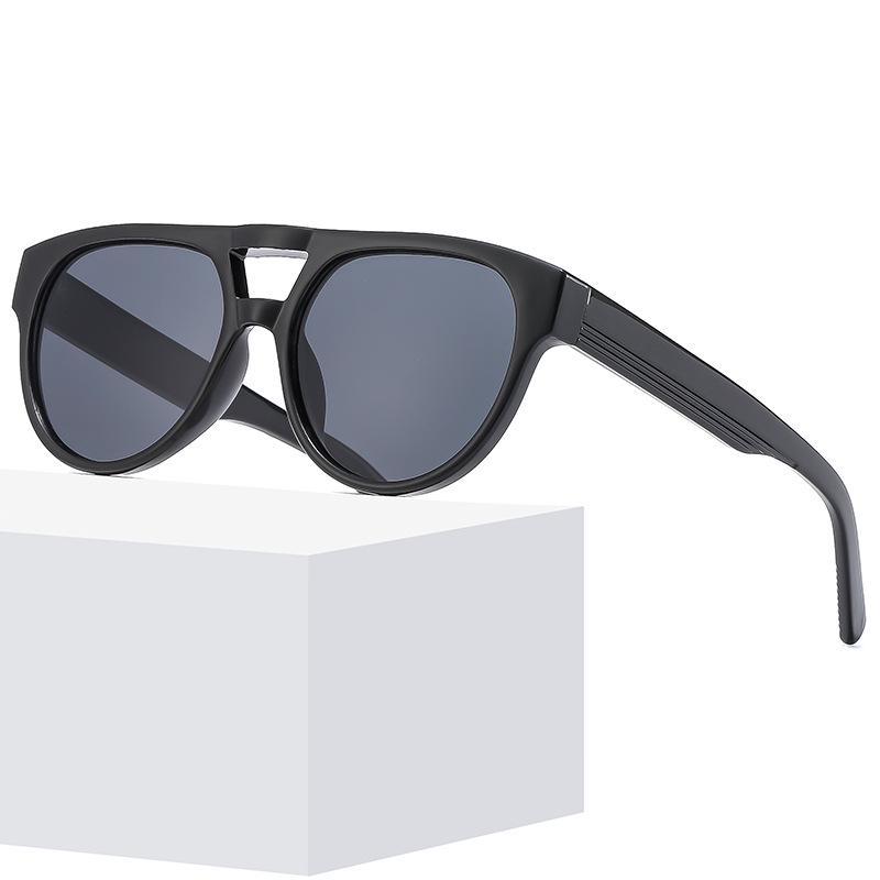 

European-American Retro 2024 Double-Beam Large Frame Sunglasses: New Trend Influencer Style.
