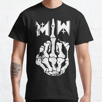 Lmtd Motionless em branco clássico caveira esqueleto dedo médio camiseta unissex legal