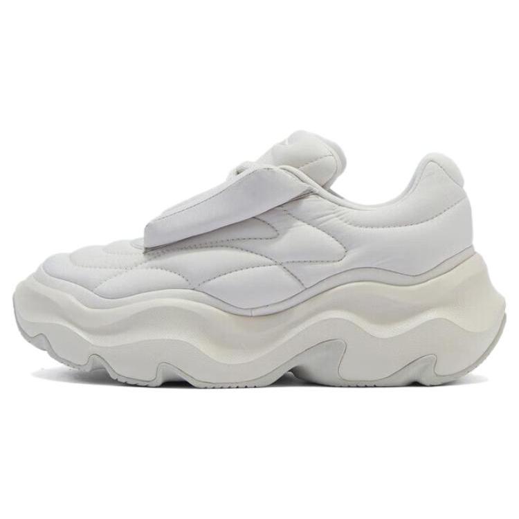 

Новые женские повседневные кроссовки LiNing Puff Platform с низким верхом и нескользящей подошвой, серо-белые AZGT072-2 36