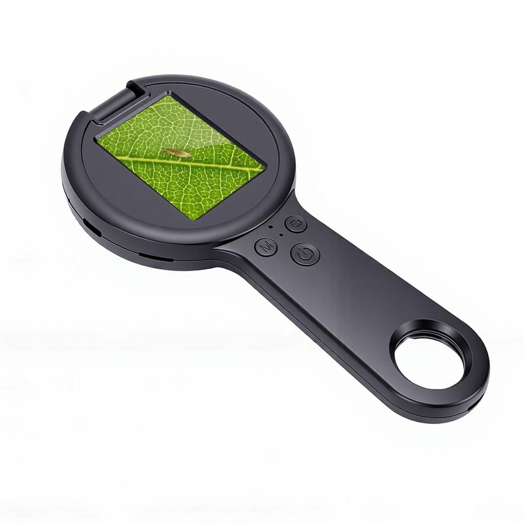 Handheld Magnifier Digital Microscope 2 Inch Screen 500x Magnification Handheld Magnifying Glass Microscope with LEDs