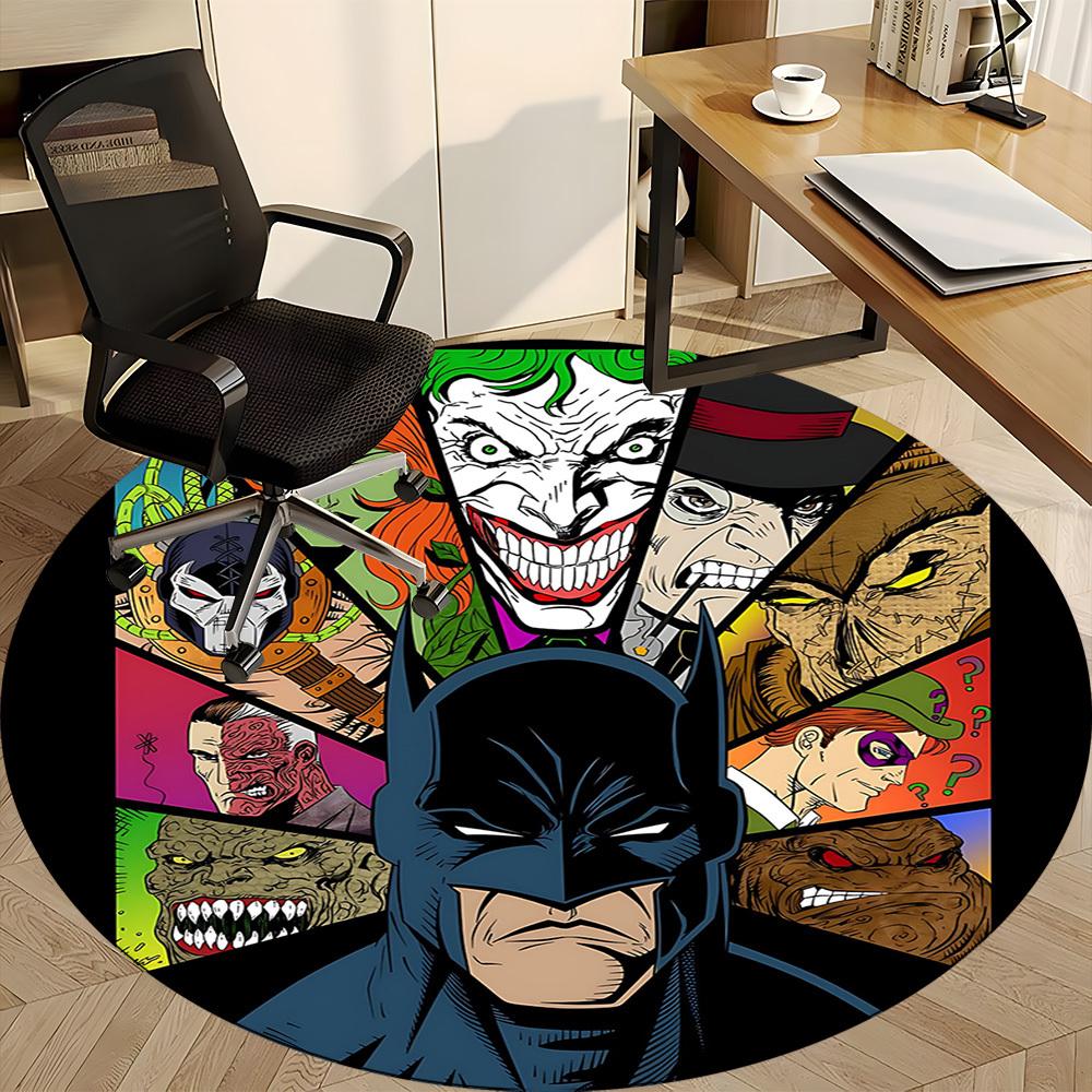 1pc Batman Office Round Area Rug, Under Office Chairs Bedroom Living Room Home Decor, Room Deco, Available in Various Sizes064