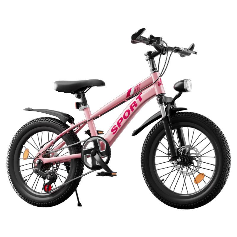 Kids' Mountain Bike: Dual-Speed, Double Disc Brake with Shock Absorption