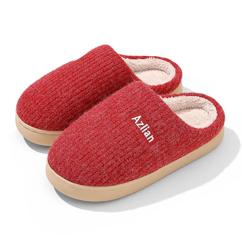 Pregnant women's non-slip cotton slippers Winter home elders fleece elderly warm plush comfortable cotton slippers household models