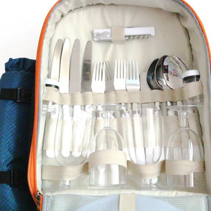 Insulated Picnic Cooler Bag With Cutlery Set Outdoor Travel Lunch Oxford Fabric Portable 20-35L
