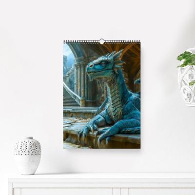 2026 Dragon Wall Calendar Jan. 2026 - Dec. 2026 12-Month Planner with Fantasy Illustrations for Home Office