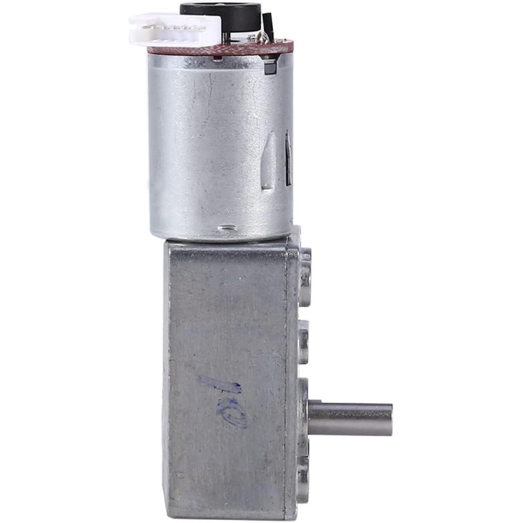 10RPM DC Worm Gear Motor 12V High Reduction High Dc Motor with Encoder Srong Self-Locking 6mm Output Shaft Gear Reduction Box Worm Gear Motor High