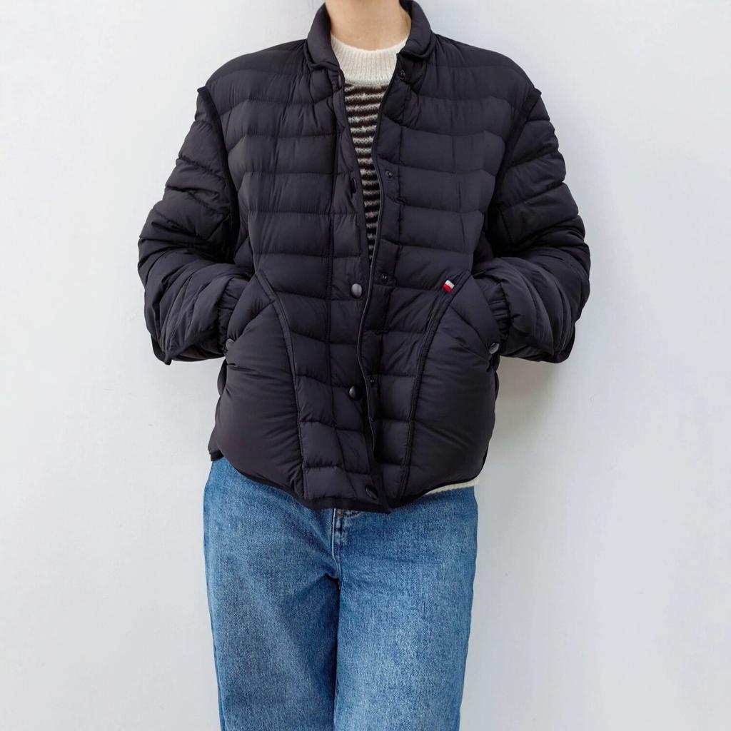 M's stand-up collar ribs down jacket women's short new white duck down fashionable foreign winter warm jacket