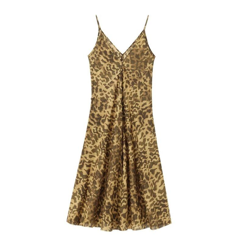 Fashion Style 2024 Summer New Women's Clothing Elegant Camisole Print Midi Skirt Long Dress 2183070