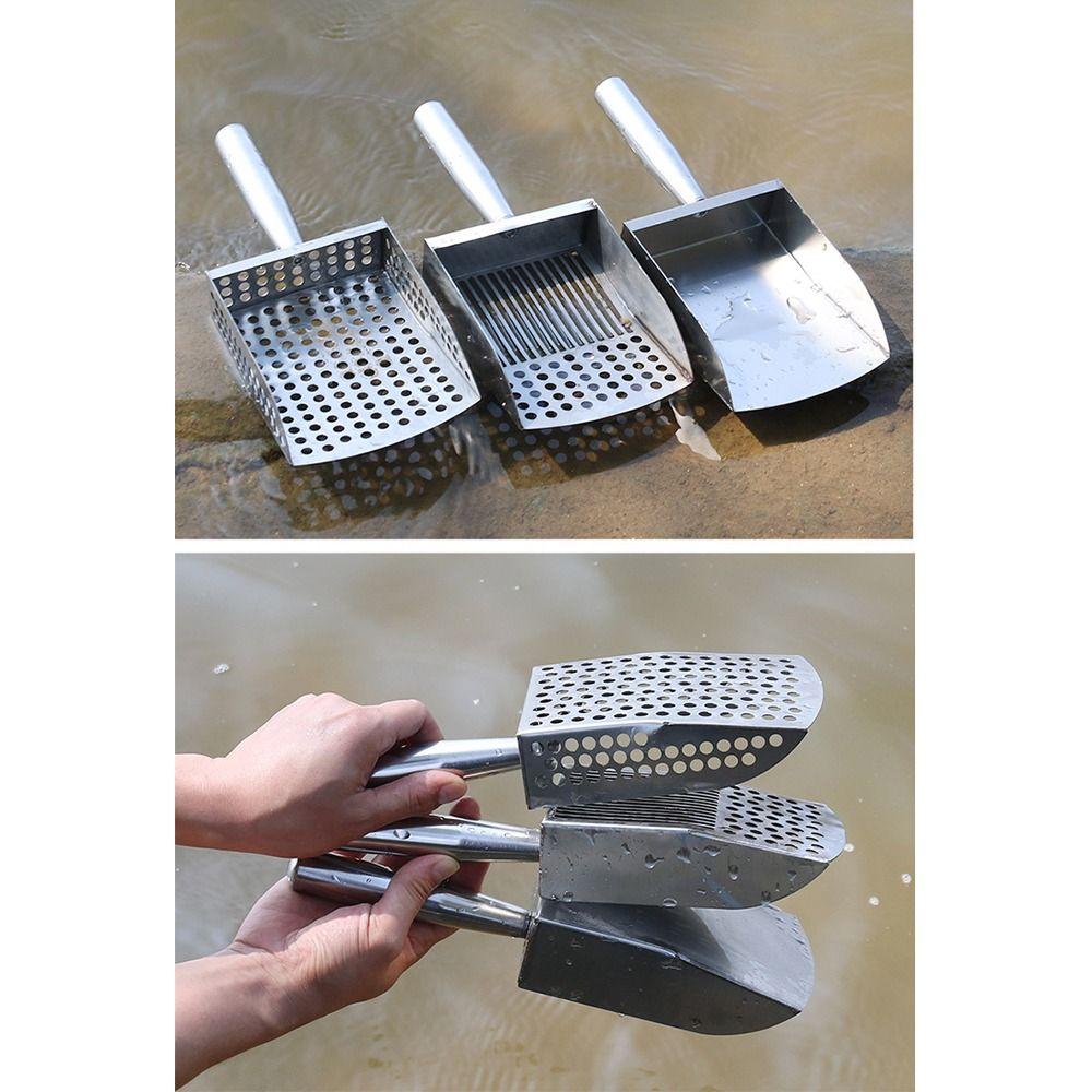 Stainless Steel Sand Sifter Handheld Beachcombing Scoop Clam Digging Shovel  Shell Collecting