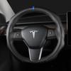 Universal Carbon Fiber Steering Wheel Cover 38cm Diameter All Season Durable Sport Style Car Interior