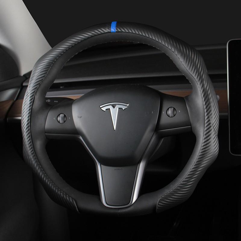 Universal Carbon Fiber Steering Wheel Cover 38cm Diameter All Season Durable Sport Style Car Interior