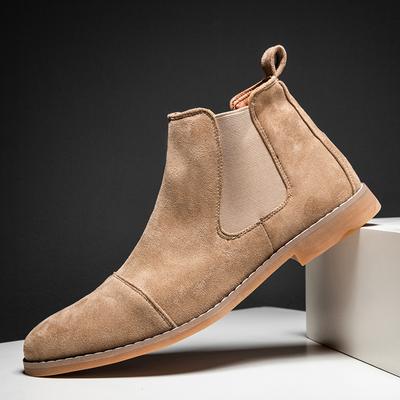 Bottines Chelsea pointues à la mode pour hommes, bottines confortables à la cheville, chaussures en daim à lacets pour hommes bon marché, bottines décontractées Chelsea 2024