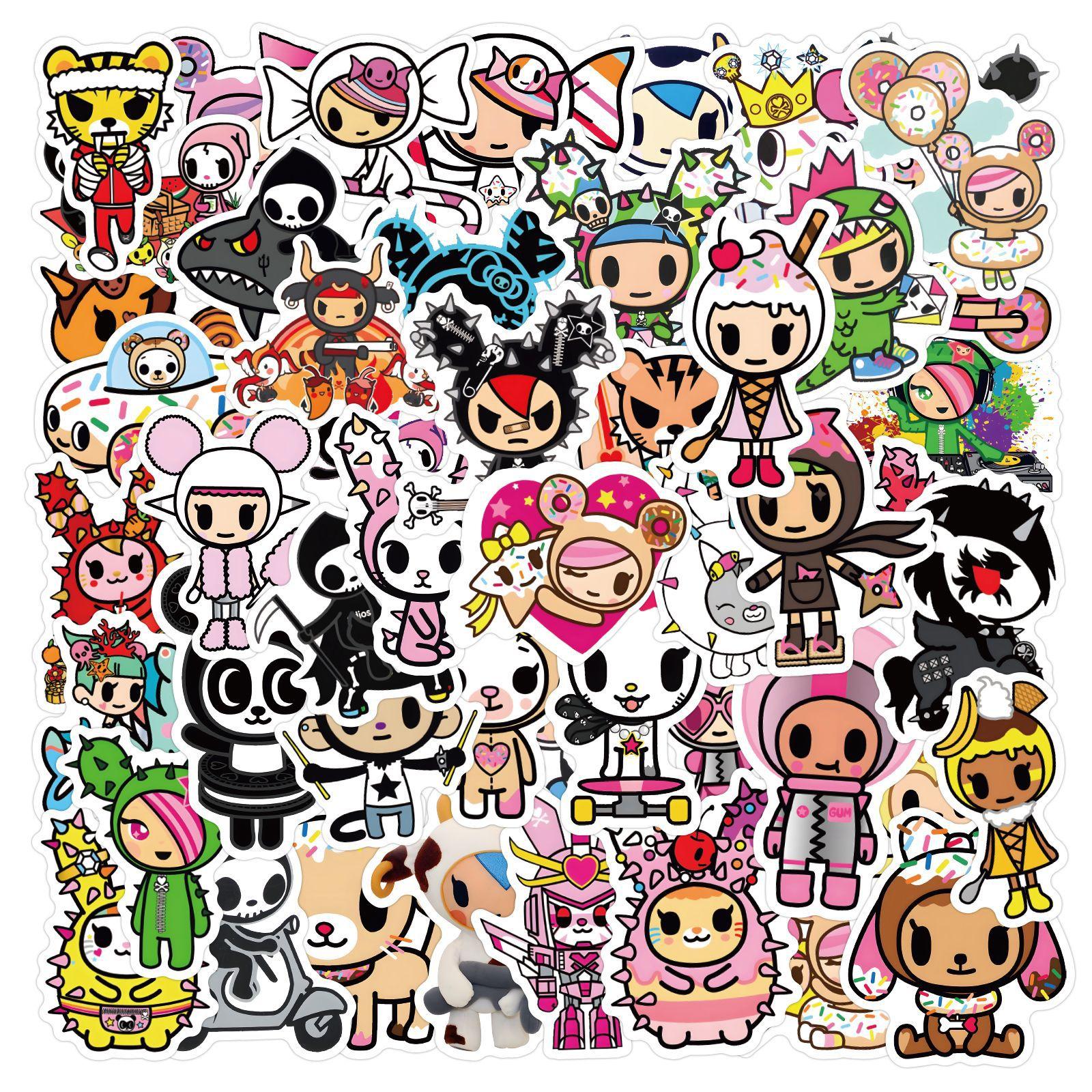 Car Beautiful Stickers 50 Cartoon Tokidoki Dimension Fantasy Series Stickers Decorate Notebook Suitcase Stickers