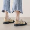 Mary Jane Schuhe mit dicker Sohle, Damen Colorblocking, kleine Lederschuhe im College-Stil, Blockabsatz, Einzelschuhe mit weicher Sohle