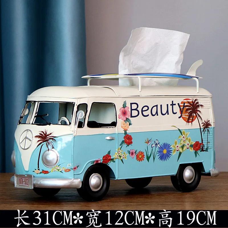 Scatola portatovaglioli a forma di Scarabeo Bus in Ferro Battuto Retrò Americano Scatola portatovaglioli Creativa Modello di Auto Decorazione Artigianato Regalo Speciale Decorazione per la Casa