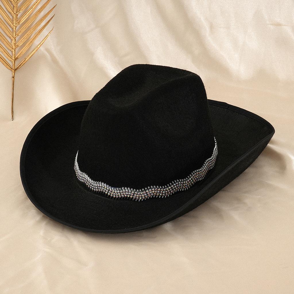 Ladies fishbone rhinestone western cowboy hat, style party vacation dinner accessories retro export explosion