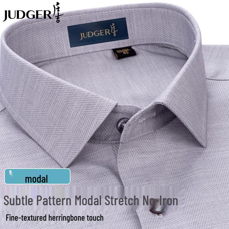 Zhuangji Men s Modal Blend Short Sleeve Non-Iron Casual Business Shirt 170/88A