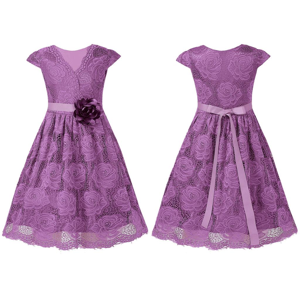 Květinové dívčí šaty Dětské Dívčí Krajkové Princezna Svatební Šaty pro družičku Společenské Večerní plesové šaty Dětské šaty