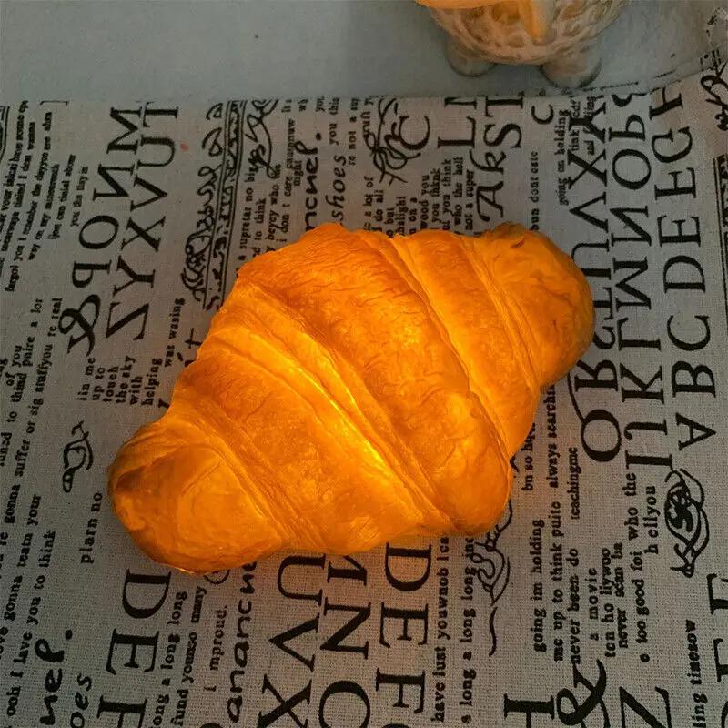 Fashion Simulation Bread Lights Creative LED Croissant Light Bread Store Baking Room Decor Lamp Home Decor Christmas Kids Gift