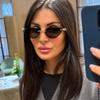 New Cat Eye Rivet Rimless Sunglasses Women Luxury Fashion Brand Oval Narrow Sun Glasses Shades Trendy Elegant Unique Eyewear