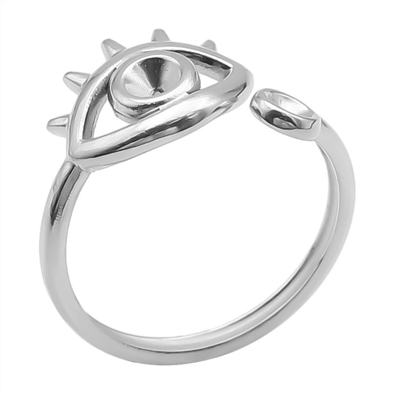 Geometria Semplice Moda Acciaio Inossidabile Anelli Aperti Per Donne Uomini Accessori Colore Argento Cuore Sole Rotondo Base Vuota Fai da Te Anillos