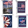 4PCS 250 Anniversary USA American Flag 12 X 18 Inch Patriotic Banner Patriotic Yard Sign for 4th of July Decorations