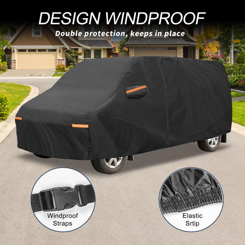 

Motoforti Car Cover Outdoor Waterproof Sun Rain Hail Protection with Left Side Door Zipper 210D-PU for Ford Transit Connect