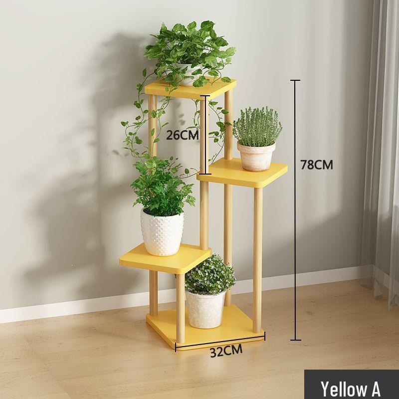 Iron Art Flower Stand with Wheels, Multi-tiered for Indoor/Outdoor Balcony Use
