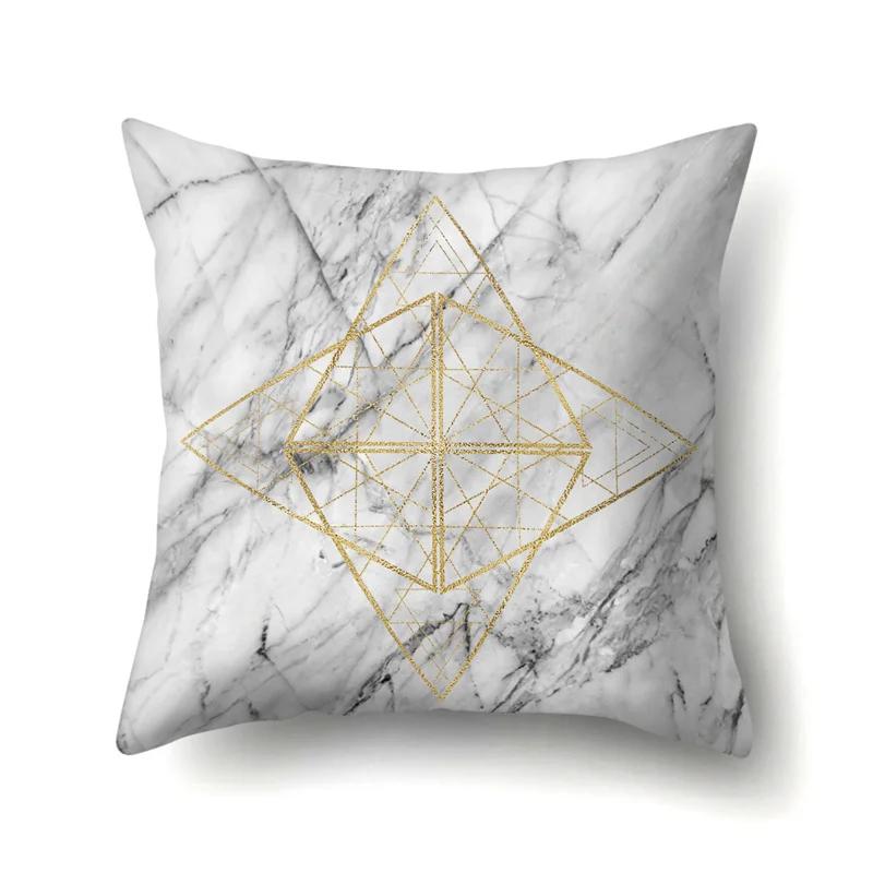 45x45cm Geometric Stripe Pillowcase Simple Marble Patchwork Cushion Cover Art Linear  Sofa Office Seat Home Decor
