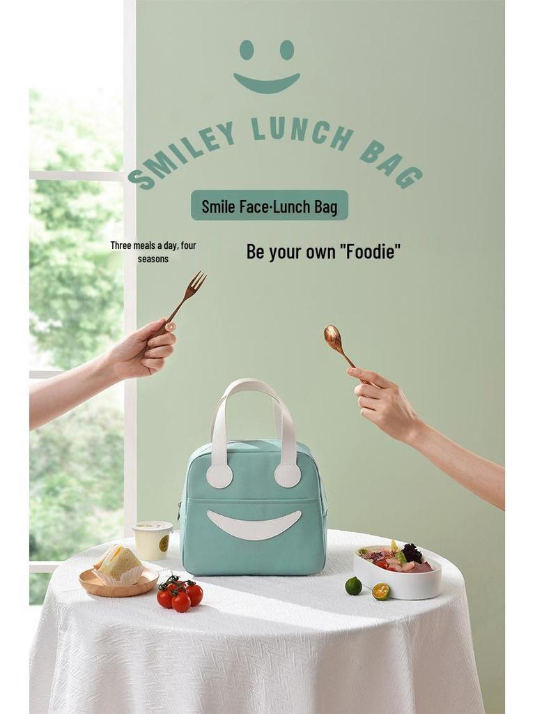 Large Capacity Corduroy Bento Bag for Work and School - Insulated and Portable with Strap