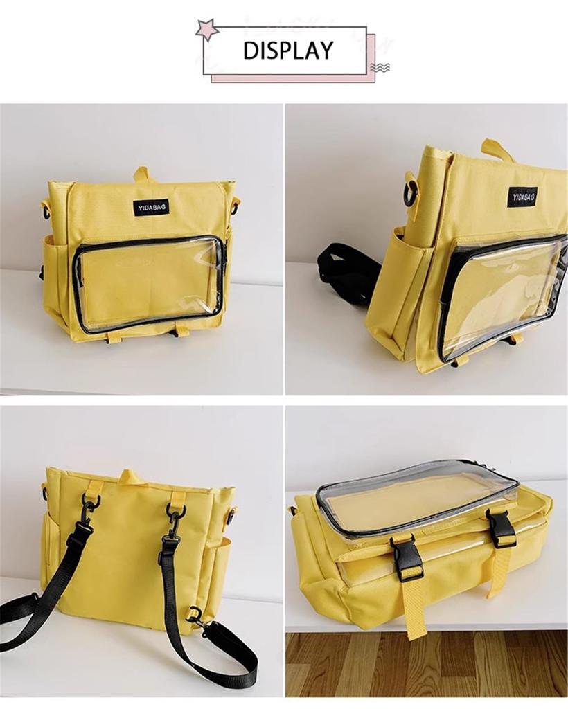 Giminuo Ita Shoulder Transparent Tote Crossbody Large Travel Unisex 4-Way Bag, Bag, Large, Bag, Backpack, Bag, Capacity, School, Commuting, Bag,