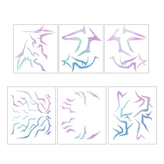 

6Pcs Temporary Tattoo Stickers Removable Realistic Fake Tattoo Waterproof Anime Role Play Tattoos Long-Lasting Party Body Art Stickers разноцветный