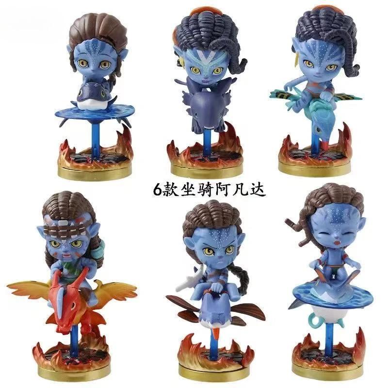 6Pcs Avatar 2 Q-Style Big-Head Figurines Jack Sully & Neytiri Car & Home Decor Collectible Gift Toys