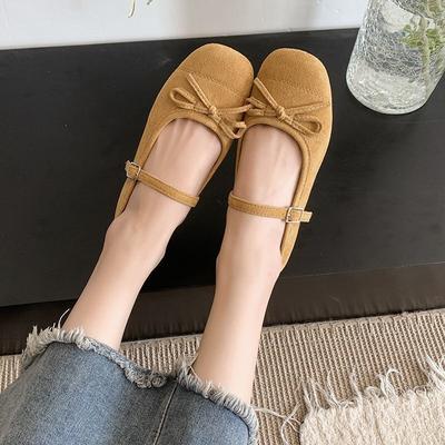 Sapatos Mary Jane mola retro sapatos de salto único femininos laço novo francês suave sapatos de balé sapatos de salto único saia