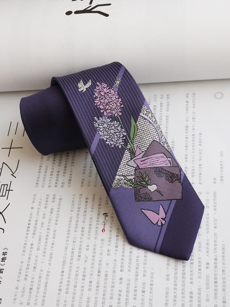 Original Design Dark Purple Tie College Style Creative and Sweet Tie