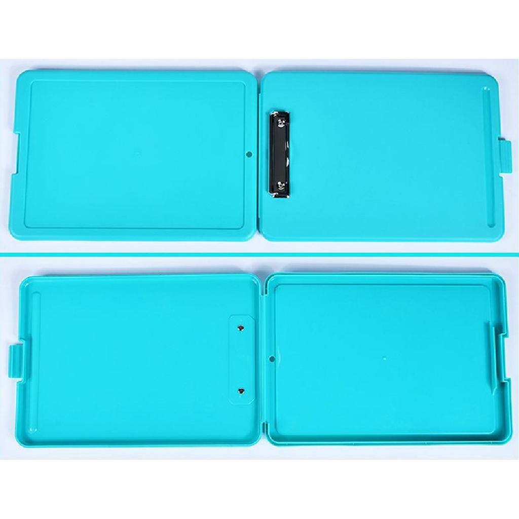 Multifunctional File Folder with Clipboard Waterproof File Organiser Box Plastic Writing Pad for Student Teacher School