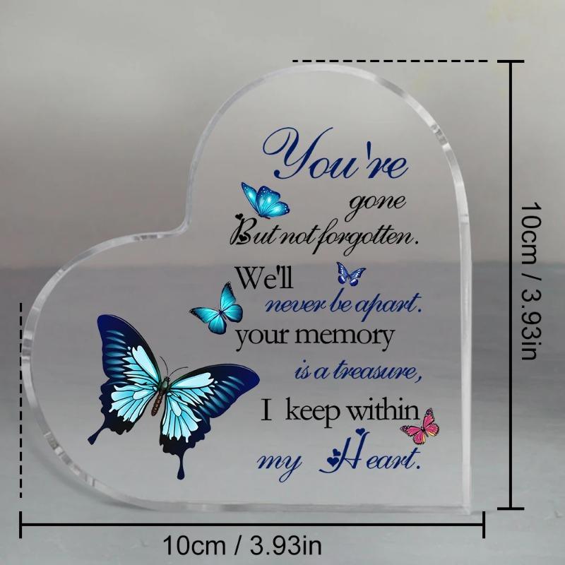 2D Flat Bereavement Condolences Grief Gifts Acrylic Desktop Decorative Plaque, Butterfly Design, Home Decor Plaque Hanging Wall Art Decorative Garden